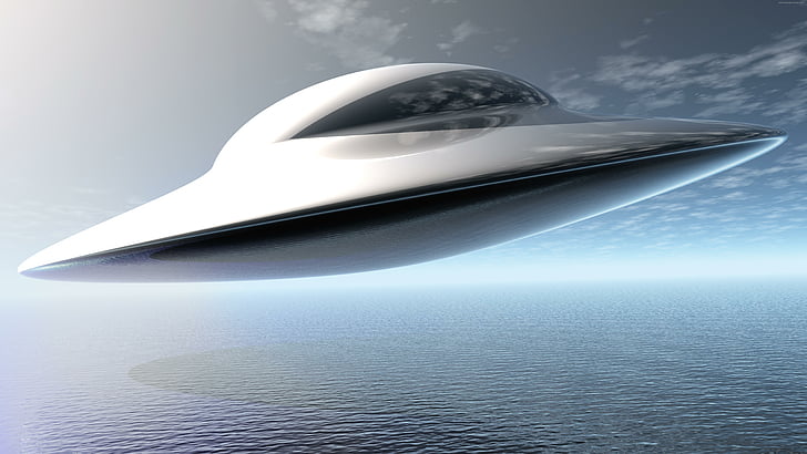 ufo flying saucer water sky wallpaper preview